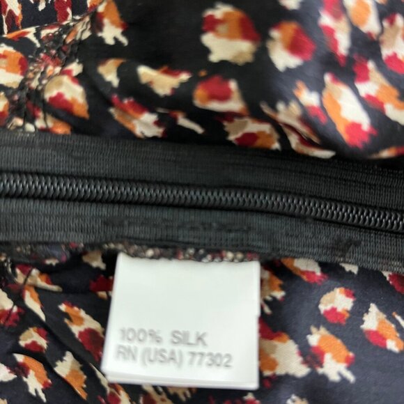 2/$30 ZARA Silk Abstract Printed Sleeveless Peplum Blouse Small #8725 - Picture 7 of 9